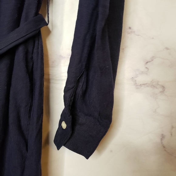GAP blue button down long sleeve collared casual midi dress SP - Picture 4 of 11